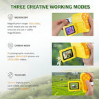 1000X Handheld Microscope for Kids, 4K 2.0" Screen Mini Pocket Microscope with 6 Adjustable LED Lights, Edu Science Birthday Gifts for Kids Ages 8-12, 32G SD Card Included - Yellow