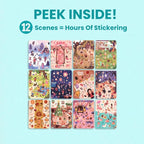 12 Months Sticker + Coloring Book (500+ Calendar Stickers for Kids & 12 Coloring Pages) Side by Side Activity Book, Fun Sticker Books, Boys & Girls Ages 2-4, 4-8, 8-10