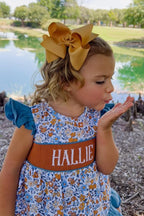 Wee Ones Girls' Plain Wrap Classic Grosgrain Hair Bows on a WeeStay No-Slip Hair Clip, Handmade, Mini King, Old Gold