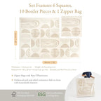 PopsyKosy Super 1 Inch Thick Premium Quality Exercise & Baby Foam Play Mats - Expandable & Large Non-Toxic Odorless Floor Mat - 6 Tiles Spacious 6x4ft - Peel-Resistant - Desert Sand