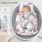 Upgraded Infant Car Seat Insert, 2-in-1 Reversible Baby Car Seat Head Support with 3 Strap Covers, All Seasons Newborn Car Seat Insert and Baby Carseat Cushion for Stroller, Swing, Rocker, Bassinets