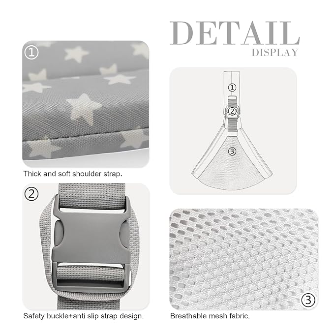 Baby Sling Carrier Newborn to Toddler Adjustable One-Shoulder Design with Hip Seat Support, Labor-Saving Baby Wraps Carrier 10-30 lbs(Mesh,Star)