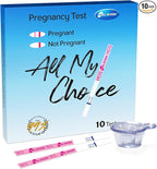10 Count Pregnancy Tests with Cups, Bulk Pregnancy Test Strips for Detection at Home, Over 99% Accuracy, Individually Wrapped Fertility Tests, Extra-Wide 5mm HCG Tests, Pruebas De Embarazo