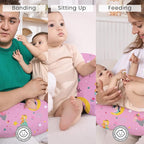 Plushii Nursing Pillow for Breastfeeding, Breathable Breast Feeding Pillow and Positioner with Removable Cover for More Support, Tummy Time and Bottle Feeding Support Pillow, Moon Fairy