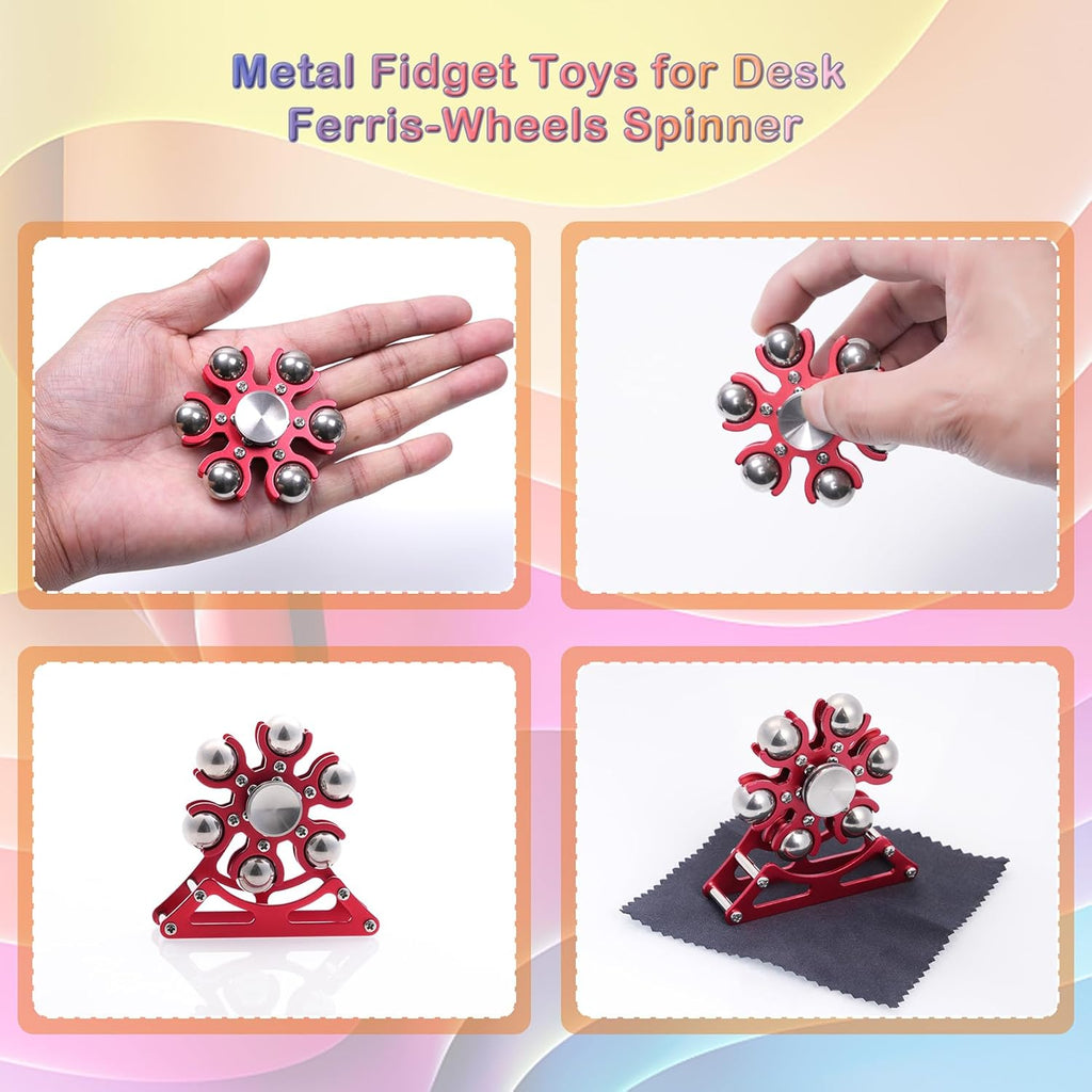 Desk-Fidget-Toys for Ferris-Wheels-Spinner: Metal Kinetic-Spinner 4mins, Cool-Gadgets for Kid Children Teen Adult EDC-Toy, ADHD Tools Cool-Stuff Stress Relief Gift for Office Home School Christmas