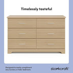 Storkcraft Brookside 6-Drawer Dresser (Driftwood) – GREENGUARD Gold Certified, Wood Dresser for Bedroom, Kids & Nursery Storage Chest, Safety Interlocking Drawers, Pre-Installed Tracks, Kids Chest
