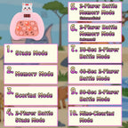 Quick Push Console Game, Pop Game Light up Fidget Toy, Handheld Puzzle Game Fast Push Bubble Game with Game Clearance Screen for Kids Teens Adults (Kitty)