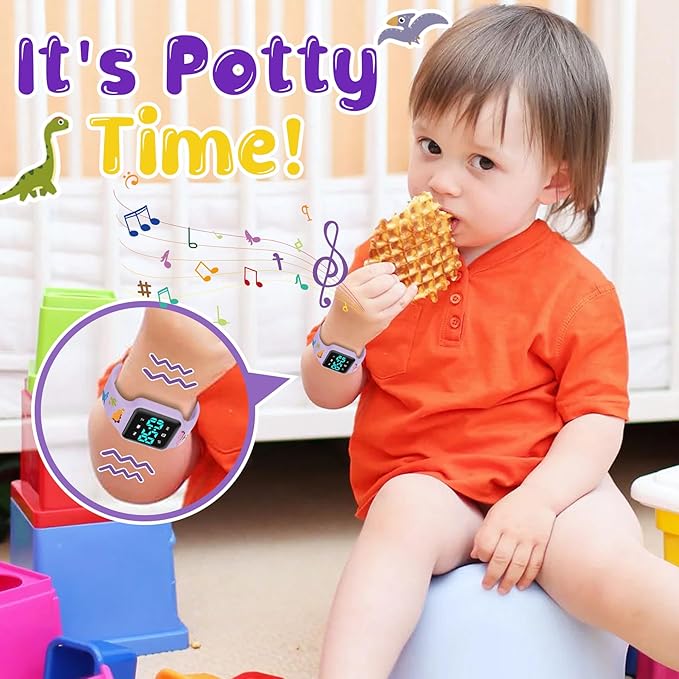 Potty Training Watch for Toddlers & Kids with Countdown, Flashing Lights, Fun Music or Vibration Alerts - Waterproof Interactive Toilet Training Reminder for Boys & Girls Ages 2-9