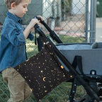 2pcs Cloth Diaper Wet Dry Bags, Waterproof Reusable Wet Bag with 2 Zipper Pockets & Handle, Washable Laundry Bags for Baby Adult Clothes Travel Beach Pool Daycare Yoga Gym Exercise Swimsuits,