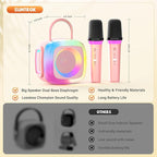Mini Karaoke Machine for Kids Adults: Portable Karaoke Machine with 2 Wireless Mics for Home Party - Singing Karaoke Speaker Toy Gift for Girls Boys Ages 4 5 6 7 8 9 10 11 12+ Years Old Birthday