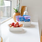 NaturalCozy 5-Piece Rectangle Storage Basket Set- Natural Cotton Rope Woven Baskets for Organizing! Small Basket for Montessori, Baby Nursery, Dog Toy Baskets, Cat Toy Box, Bathroom Organization Bin