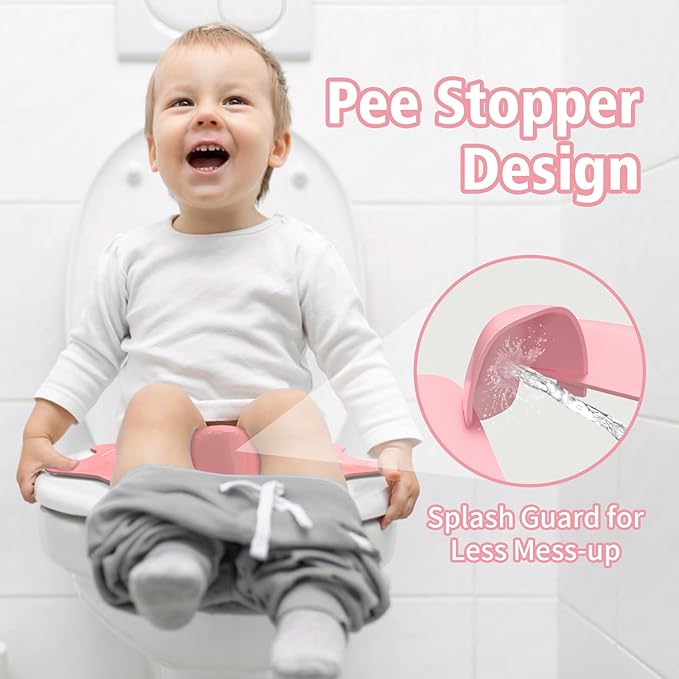 SKYROKU Foldable Kids Toilet Seat – Portable & Anti-Slip Travel Potty Training Seat for Toddlers,Safety material Baby Toilet Seat, Easy Clean & Compact for Home, Daycare, Grandparents House (Ages 2-6)