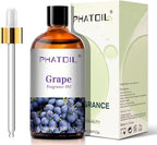 PHATOIL 3.38FL.OZ Grape Fragrance Oils for Aromatherapy, Essential Oils for Diffusers for Home, Perfect for Diffuser, Yoga, Skin Care, DIY Candle and Soap Making - 100ml