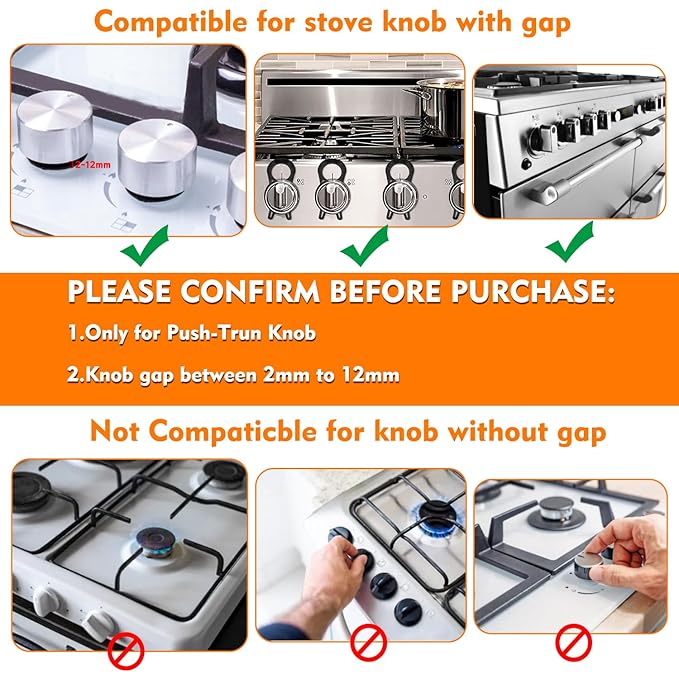 Stove Knob Safety Covers for Child, Gas Stove Knob Locks, Oven Lock Child Safety Stove Guard Black, Stove Knob Safety Cover for Child and Pet (5 Pack)