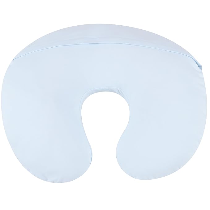 Onacosht 100% Organic Cotton Nursing Pillow Cover Soft Breathable Jersey Feeding Pillow Slipcover Fits Standard Infant Nursing Pillow or Positioner for Baby Boy and Girl, Pastel Blue
