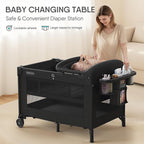 4-in-1 Baby Bassinet with Playard, Sleeper Nest, Changing Table, Mosquito Net & Canopy, Storage and Toys for Newborn to Toddler
