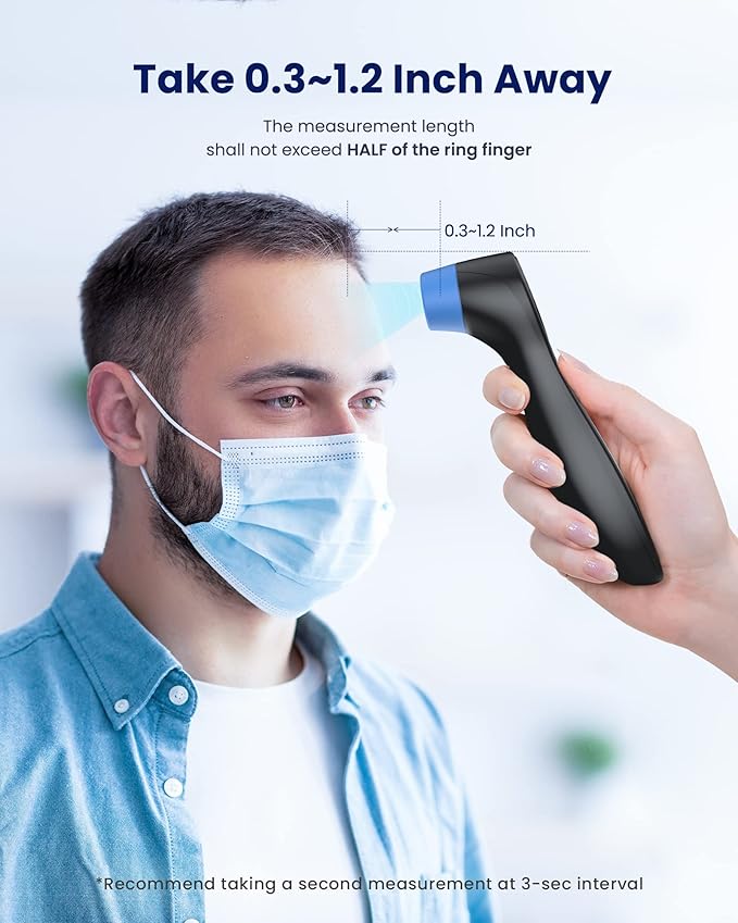 Forehead Thermometer for Adults and Kids, Digital Touchless Thermometer for Baby, Infants and Toddlers, 3 Color Fever Alarm,1s Fast Accurate Reading, Non Contact