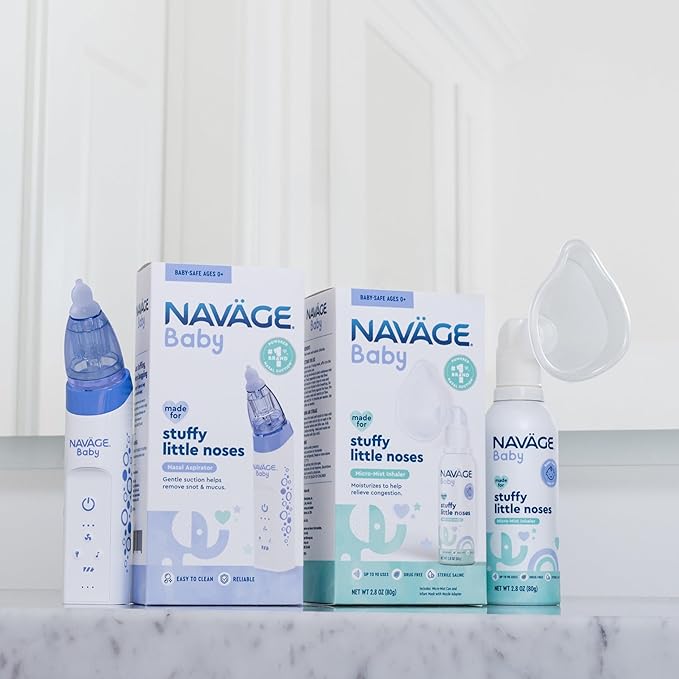 Naväge Baby Bundle: Baby Nasal Aspirator + Micro-Mist Inhaler - Gentle, Pediatrician Endorsed for Baby Congestion & Stuffy Noses
