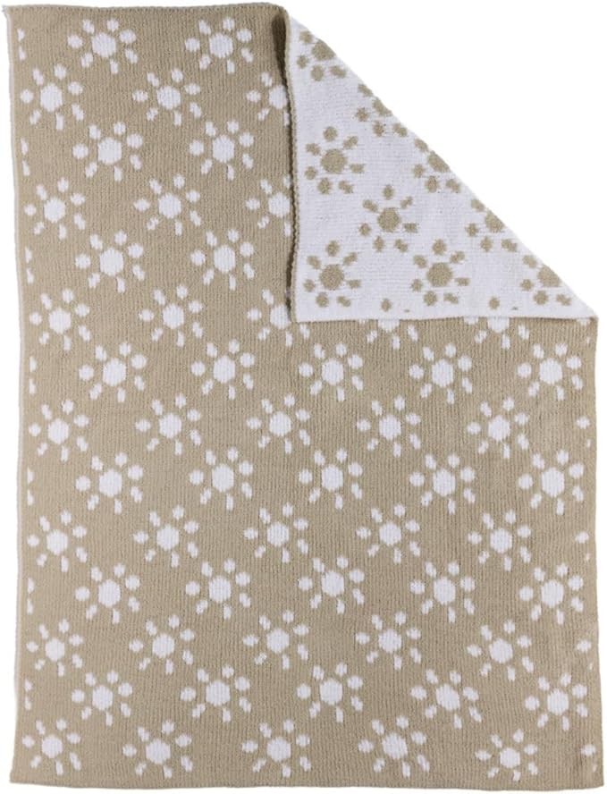 Living Textiles Chenille Knitted Blanket - Taupe Sun Flower