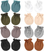 BQUBO Newborn Infant Toddler Mittens No Scratch Cotton Elastic Wrist Gloves Hypoallergenic for 0-6 Months Baby Boys Girls