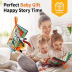 Jollybaby Baby Cloth Books, Touch & Feel Crinkle Soft Books, for Infants Babies, Toddler Early Educational Interactive Stroller Toys, Baby Girl & Boy Gift(Farm Tails)