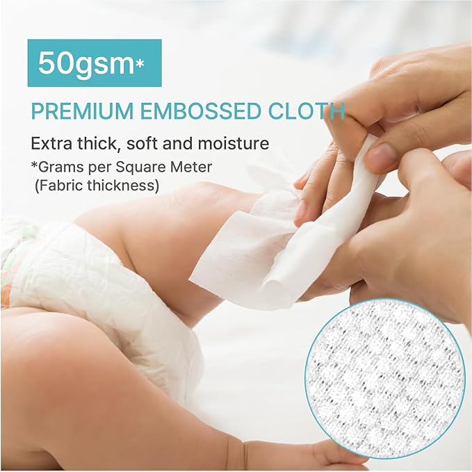 Korea's #1 Light Baby Wipes - Hypoallergenic, Water-Based, Unscented, Alcohol & Paraben-Free – 50 GSM for sensitive skin Flip-Top Plant Based Baby Wipes (80 Count 1 Pack)