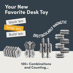 Speks Geode Sphere Magnetic Fidget Toy for Adults | Quiet Adult Sensory Toy for Stress Relief & Anxiety, Office Desk ADHD Tool, Stocking Stuffer & Top Gadget Gift Idea | Slate, 12-Piece Set