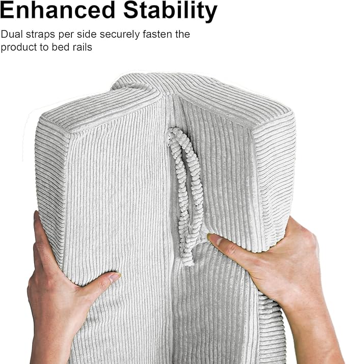 Bed Rail Bumpers Protector, Hospital Bed Rails Padding, Loft Beds and Bunk Beds Bumpers Protector, Premium Soft Memory Foam - Anti-Bump | Fall Prevention, 90x14x20cm, Gray