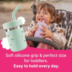 Pandaloo® Smoothie Cups for Kids - Stainless Steel Toddler Tumbler with Straw, Sippy Cup for Smoothies - BPA-Free, Toddler Snack Cups, 10 oz