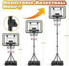 Kids Indoor Basketball Hoop with Scoreboard & Timer,Toddler Adjustable Height Basketball Goal Toy for Outdoor Backyard,Sports Game Play