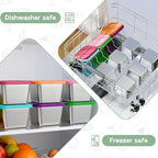 6-Pack 6oz Stainless Steel Snack Containers for Kids, Leak-Proof Metal Toddler Food Storage Containers with Silicone Lids & 64 Writable Labels, Stackable Lunch Box for School, Office, Picnic, Home