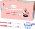 Pregnancy Test Strips with Urine Cups, hCG Detection Home Pregnancy Tests, Sensitive & Over 99% Accurate, 10 Count Individually Wrapped, Rapid hCG Test Strips, 5mm Wider 25mIU/mL