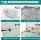 MABOZOO Extra Thick 1.3 Inch Baby Play Mat, 74 * 50 Inch Baby Floor Mat Memory Foam Playpen Pad for Babies, Toddlers, Infants, Playmat Crawling Cushion Activity Playmat for Indoor & Outdoor