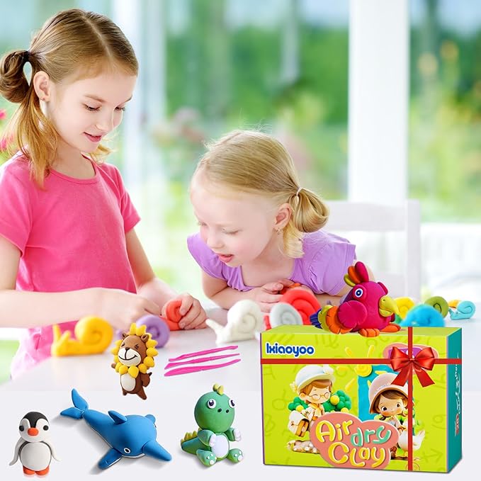 Air Dry Clay for Kids, 92 Colors Magic Modeling Clay, Children's DIY Model Kit, Ultra Light, Soft & Non-Sticky, Great Birthday&Christmas Gift for Age 3-12 Years Old Years Girls & Boys Kids
