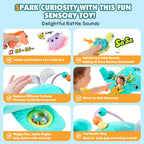 Baby Toys 6-12 Months - Soft Ocean Adventure Toy with Rattle, Crinkle Paper, Squeaker, Mirror - Baby Sensory Toys for 6+ Month Old Developmental, Montessori Toys for 1 Year Old Boy Girl Gifts