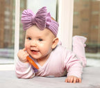 Baby Nylon Headbands Soft Hair Bow Elastics Hairbands Accessories for Baby Girls Newborn Infant Toddler Kids (Purple)