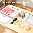 Marbling Paint Art Kit for Kids, Arts and Crafts Set for Girls & Boys Ages 8-12, Craft Kits with 16ml-12pcs & 25 Papers, Art Supplies, Birthday Gifts & Creative Toys for Kids Age 8 9 10 Year