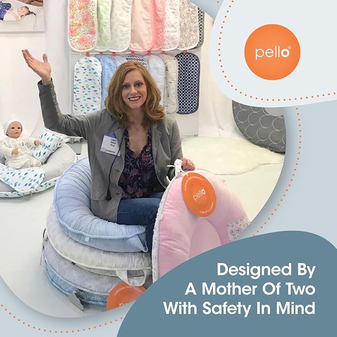 Pello Multi-use Luxe Baby, Floor Pillow/Play Mat/Lounger (Oxford/Blue)