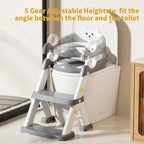 Potty Training Seat,Non Slip Foldable Toilet Training Seat with Soft Cushion, Comfortable HandlesUpgrade Toddler Toilet Seat for Kids Boys Girls,Potty Training Toilet Seat with Step Stool Ladder,