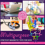 MAGMEN Enhanced Grip Magnetic Fidget Figures for Kids 3-8 & Toddlers | 10-Piece Opaque Colors Multipurpose Magnets Set for Travel, Road Trip, Office & Stocking Stuffer Gifts.