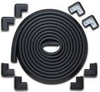 Roving Cove HeftyFit Edge Corner Protector Baby Proofing (Large 18ft Edge 8 Corners), Heavy-Duty, Soft NBR Rubber Foam, Furniture Fireplace Safety Bumper Guard, 3M Adhesive, Onyx Black