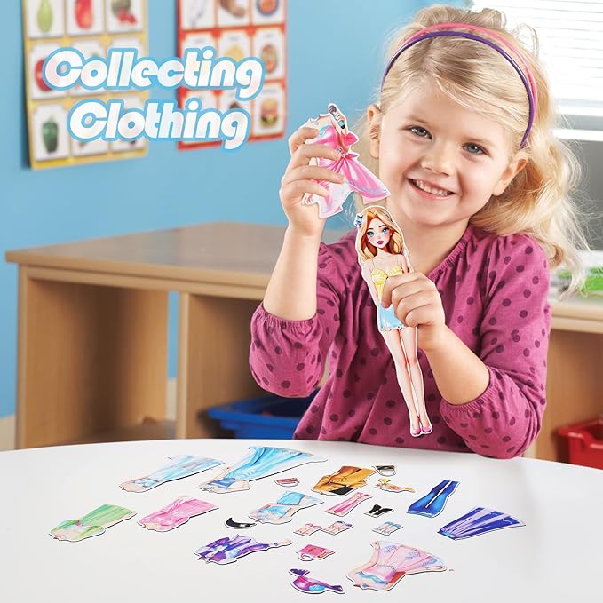 Magnetic Dress Up Dolls, Magnetic Princess Dress Up Paper Dolls, Magnetic Dress Up Dolls for Girls Ages 4-10 Learning Created Imagine Set Birthday Gift (Amy)