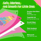 52 PCS Baby Visual Stimulus Cards, Double-Sided High Contrast Black and White, Colorful Alphabet Words Flashcards, Visual Sensory Development Montessori Cards Set for Newborn Baby, Kids, Preschool