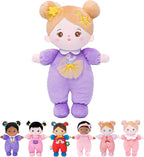 OUOZZZ Soft Baby Doll for 1 Year Old Girl Gifts - Toys for 1 Year Old Birthday Christmas Plush Gift for Toddler Adorable First Doll Daisy Purple 10"