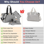 ITIEZY Diaper Bag Tote for Baby - Large Mommy Bag with Portable Changing Pad Pacifier Case, Hospital Bags Travel Baby Bag