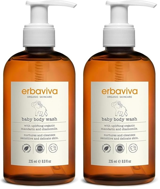 erbaviva Baby Body Wash 8 fl Oz (Pack of 2)