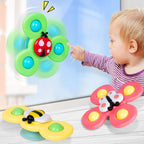 Airplane Travel Toys for Toddlers 1-3: Suction Cup Spinner Toys for 1 Year Old Boy Girl Birthday Gift - Sensory Spinning Baby Bath Toys 6-12-18 Months