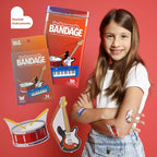 BioSwiss Bandages, Musical Instruments Shaped Self Adhesive Bandage, Latex Free Sterile Wound Care, Fun First Aid Kit Supplies for Kids and Adults, 24 Count