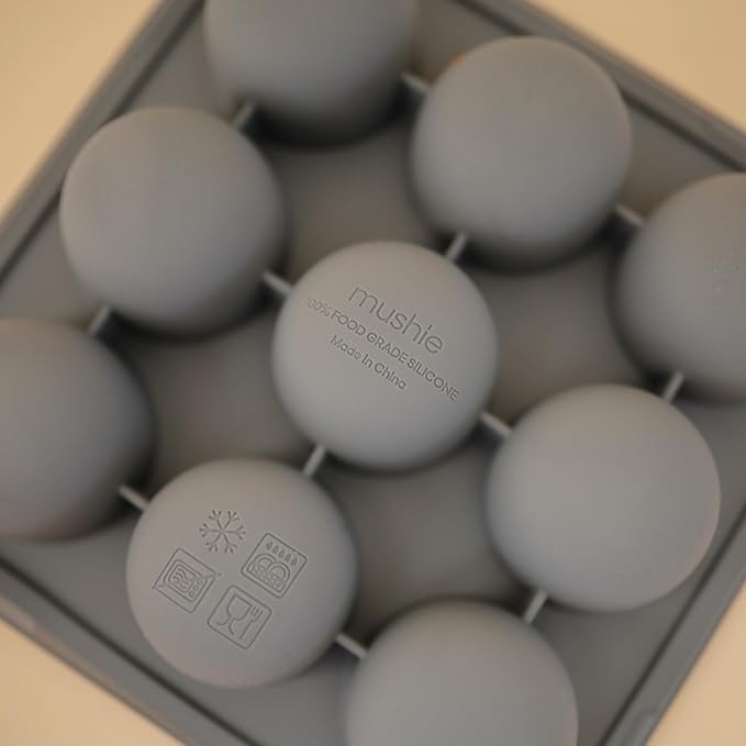 mushie Silicone Baby Food Freezer Tray with Lid | 9 Cups x 1.5oz | BPA Free Storage Container (Tradewinds)