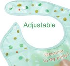 Amplim Baby Feeding Bib (3-Pack) Toddler/Baby Bibs for Eating. Waterproof, Adjustable, Lightweight. Eco-friendly PEVA material. BPA, Lead, Phthalate, Cadmium free